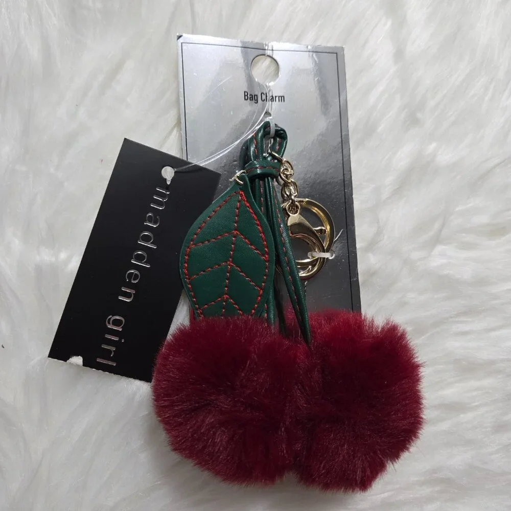 Madden Girl Plush Cherry Bag Charm